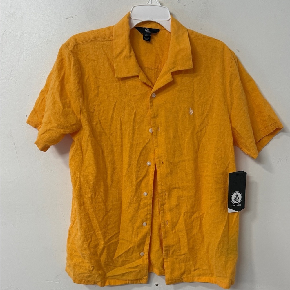 Volcom Men's Bright Orange Casual Shirt